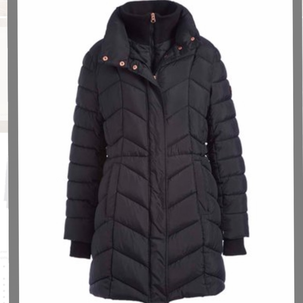 Jessica Simpson black hooded puffer coat